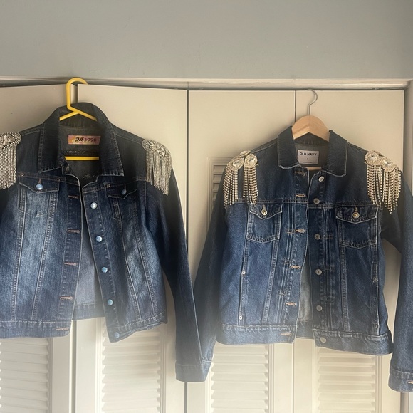 Custom Embellished Jacket with Rhinestone Epaulettes, Skull Design & Flowers - Picture 9 of 11